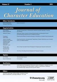 Journal of Character Education Vol 17 Issue 1