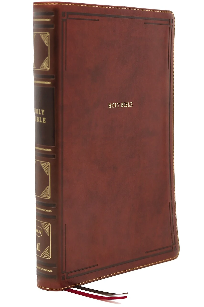 NKJV, Giant Print Center-Column Reference Bible, Verse Art Cover Collection, Leathersoft, Purple, Red Letter, Comfort Print: Holy New King James Version