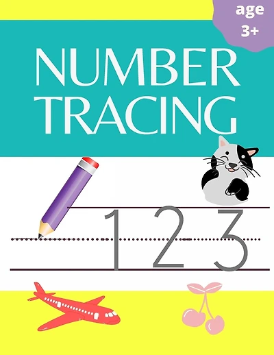 number tracing: lots and lots of number tracing practice, handwriting time, number writing practice book, number tracing for preschoolers.