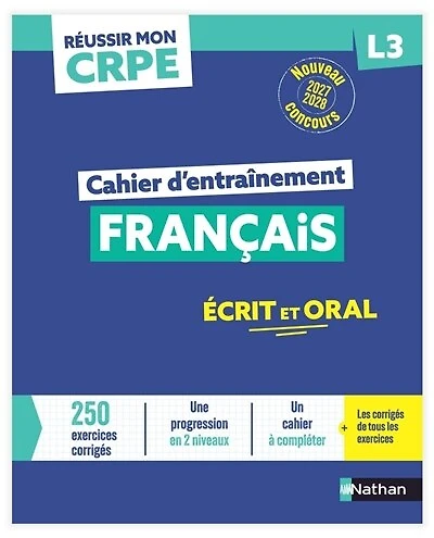 Français: cahier d'entraînement L3
