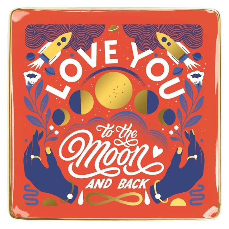 Love You To The Moon and Back Porcelain Tray