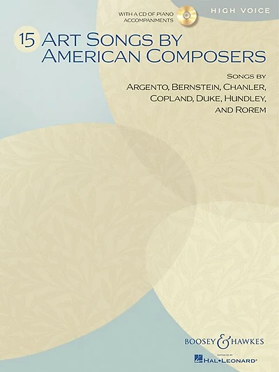 15 Art Songs By American Composers: High Voice, Book/cd
