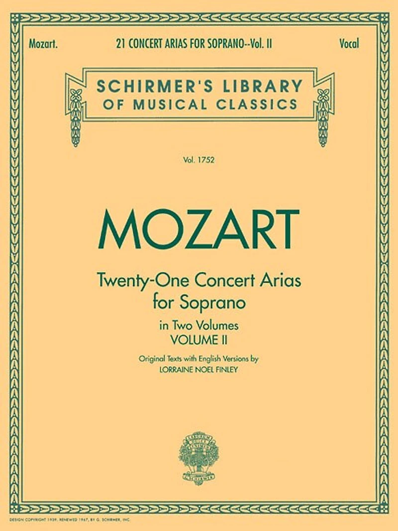 21 Concert Arias for Soprano - Volume II: Schirmer Library of Classics Volume 1752 Voice and Piano
