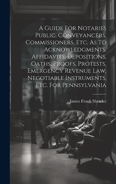 A Guide For Notaries Public, Conveyancers, Commissioners, Etc. As To Acknowledgments, Affidavits, Depositions, Oaths, Proofs, Protests, Emergency Revenue Law, Negotiable Instruments, Etc. For Pennsylvania
