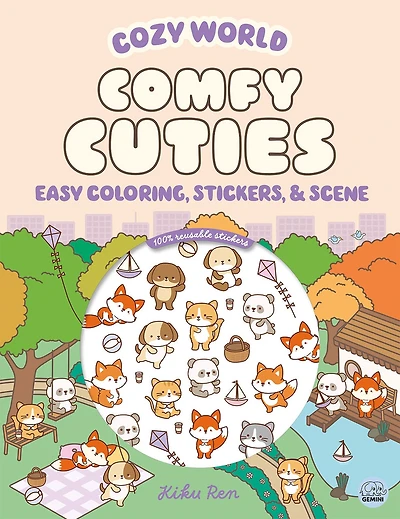Cozy World Comfy Cuties: Easy Coloring and Sticker Scene for Teens, Young Adults, and Adults
