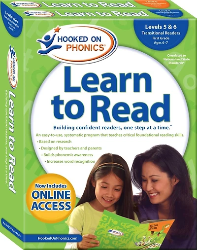 Hooked on Phonics Learn to Read - Levels 5&6 Complete: Transitional Readers (First Grade | Ages 6-7)