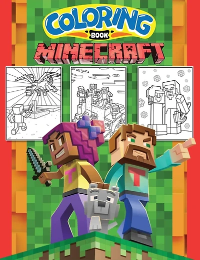 Minecraft Coloring Book: Jumbo Coloring Adventures for Children of All Ages and Adults.