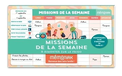 Missions de la semaine à aimanter sur le frigo