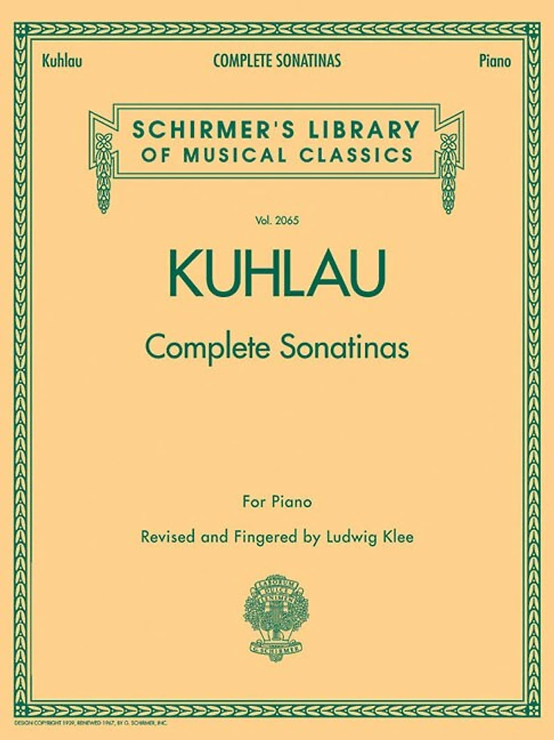 Kuhlau - Complete Sonatinas for Piano: Schirmer Library of Classics Volume 2065