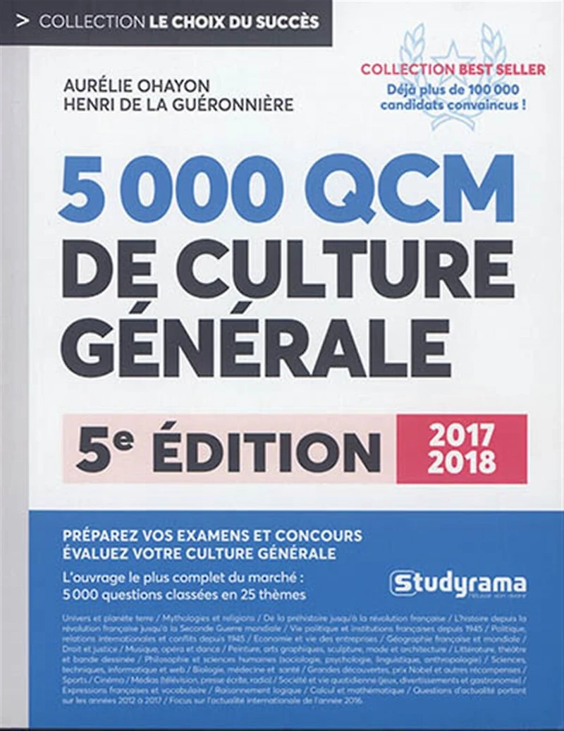 5.000 QCM de culture générale 2023: préparez vos examens et concours, évaluez votre