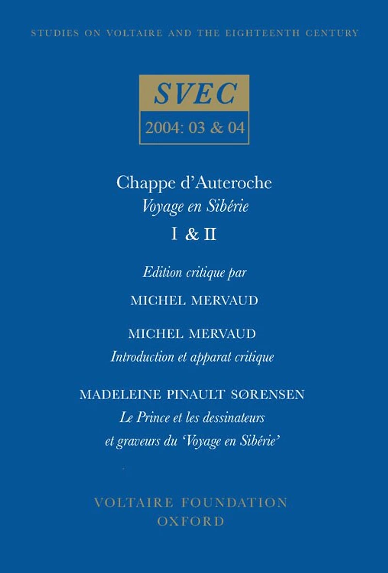 Chappe d'Auteroche: Voyage En Sibérie (vols I-II)