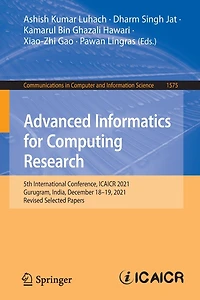 Advanced Informatics for Computing Research: 5th International Conference, ICAICR 2021, Gurugram, India, December 18-19, Revised Selected Papers