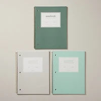 Set of 3 Spiral Notebooks, Neutral Tones