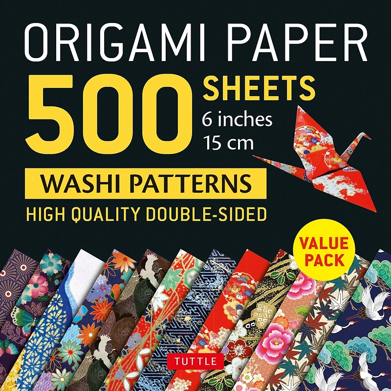 Origami Paper 500 sheets Japanese Washi Patterns 6 (15 cm): Double-Sided Origami Sheets with 12 Different Designs (Instructions for 6 Projects Included)