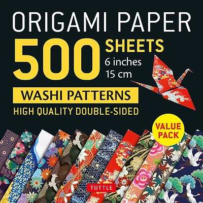 Origami Paper 500 sheets Japanese Washi Patterns 6 (15 cm): Double-Sided Origami Sheets with 12 Different Designs (Instructions for 6 Projects Included)