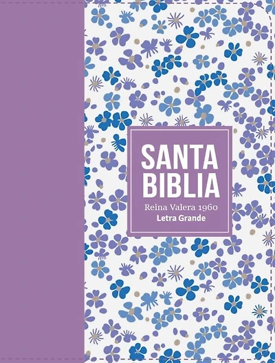 Biblia Rvr 1960 Compacta Símil Piel Flores Lila Claro (Bible Rvr 1960 Compact Size Leatherlike Light Lilac Flowers(spanish Edition)