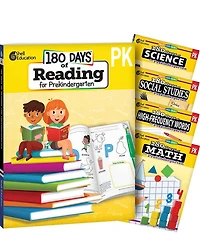180 Days(tm) Reading, Math, High-Frequency Words Social Studies, and Science for Pre K 5- Book Set: Practice, Assess, Diagnose
