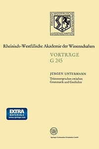 Trümmersprachen zwischen Grammatik und Geschichte