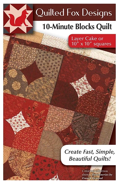 10 Minute Blocks Quilt Pattern: Layer Cake Or 10 X 10 Squares
