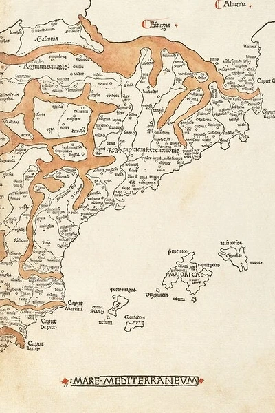 1482 Engraved Map Of Spain And Portugal - A Poetose Notebook / Journal / Diary (50 Pages/25 Sheets): A Poetose Notebook / Journal / Diary (50 Pages/25 Sheets)