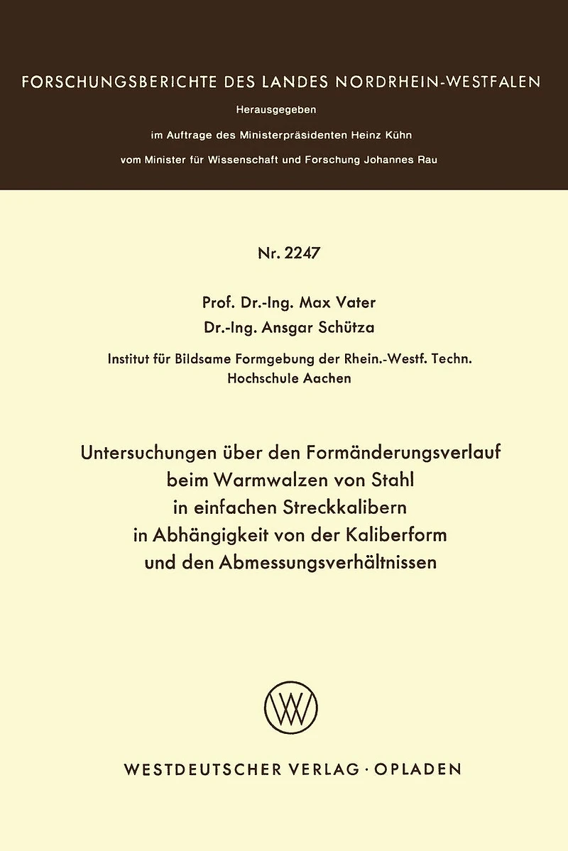 Untersuchungen über den Formänderungsverlauf beim Warmwalzen von Stahl in einfachen Streckkalibern in Abhängigkeit von der Kaliberform und den Abmessungsverhältnissen