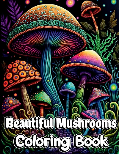 Beautiful Mushrooms Coloring Book: Mindfulness and Art Therapy Pattern Designs with Mycology, Fungi and Shrooms, Adult Coloring Pages for Stress Relieving, Relaxing and Anxiety Relief