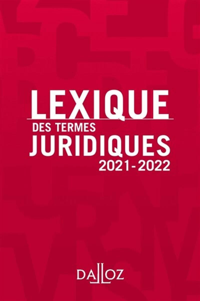 Lexique des termes juridiques: 2025-2026