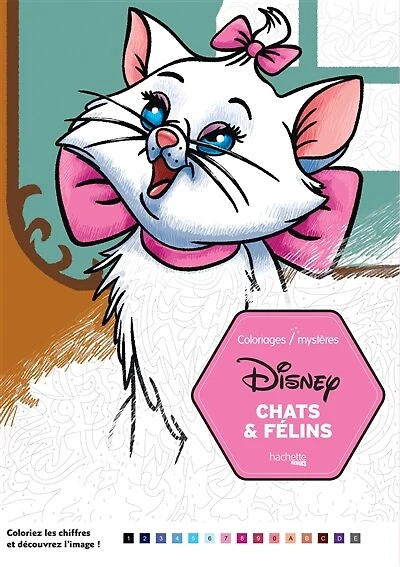 Coloriages mystères Disney Chats & félins: coloriages mystères