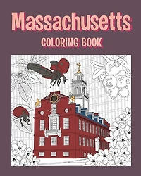 Coloring Book: Painting on USA States Landmarks and Iconic