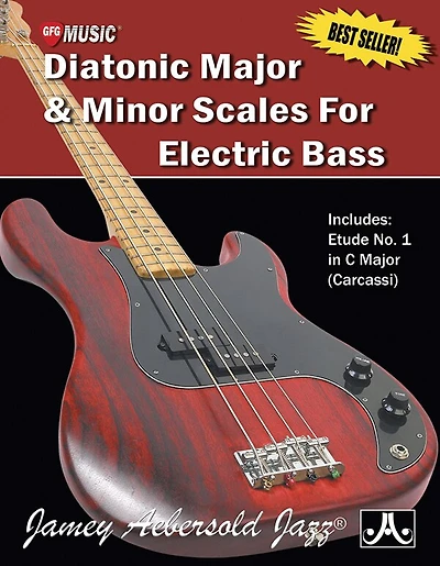 Diatonic Major & Minor Scales for Electric Bass: Includes Etude No. 1 in C Major (Carcassi)