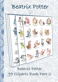 Beatrix Potter 99 Cliparts Book Part 2 ( Peter Rabbit ): Sticker, Icon, Clipart, Cliparts, download, Internet, Dropbox, Original, Children's books, children, adults, adult, grammar school, Easter, Christmas, birthday, present, gift, primary school, presc