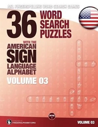36 Word Search Puzzles with the American Sign Language Alphabet