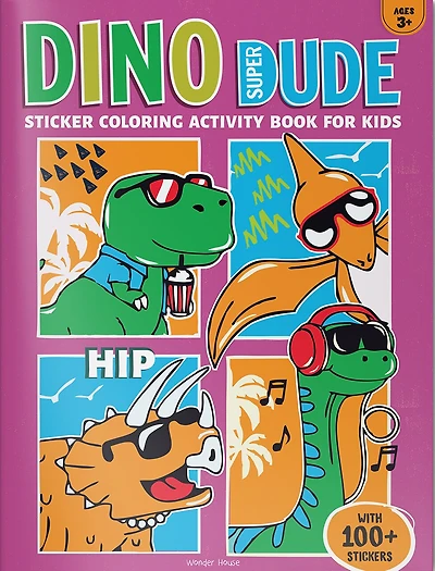 Dino Super Dude Sticker Coloring Book For Kids