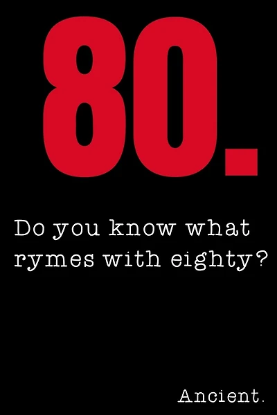 80 Do you know what rymes with eighty? Ancient.: 80th Birthday Gifts Men Women so much better than a card