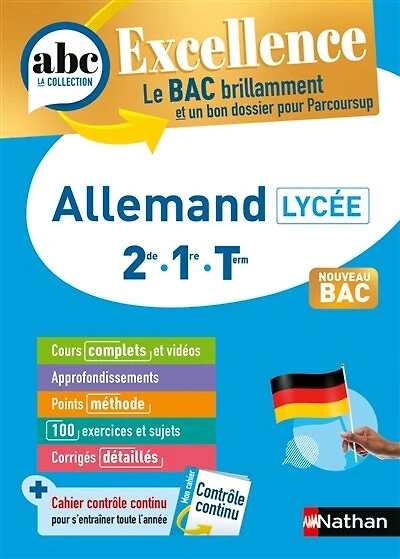 Allemand Lycée (2de, 1re, Terminale) - ABC Excellence - Bac 2026 - Enseignement commun - Cours complets, Notions-clés et vidéos, Points méthode, Exercices et corrigés détaillés - EPUB