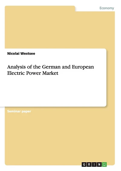 Analysis of the German and European Electric Power Market