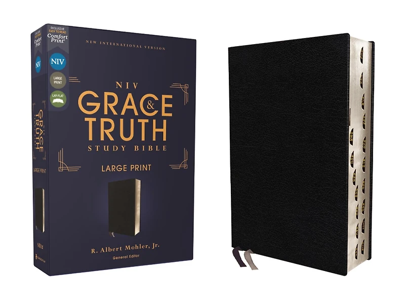 NIV, The Grace and Truth Study Bible (Trustworthy Practical Insights), Large Print, Leathersoft, Brown, Red Letter, Comfort Print