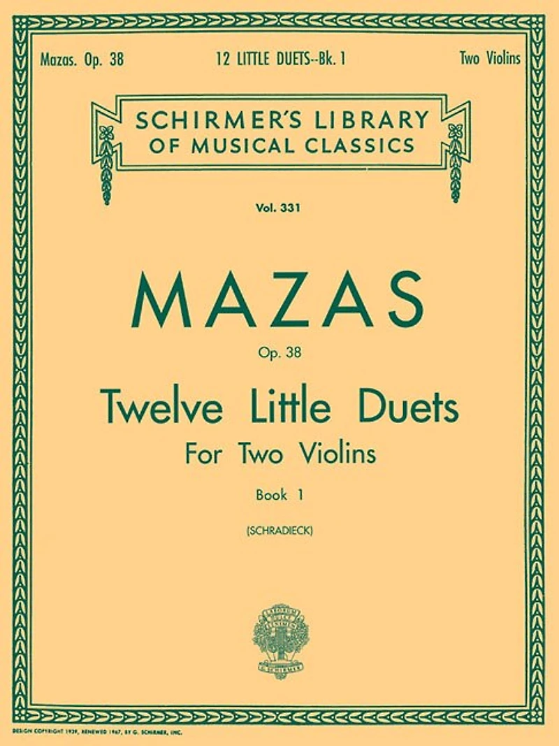 12 Little Duets, Op. 38 - Book 1: Schirmer Library of Classics Volume 331