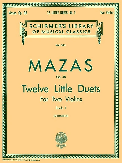 12 Little Duets, Op. 38 - Book 1: Schirmer Library of Classics Volume 331