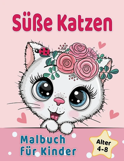Süße Katzen Malbuch für Kinder von 4-8 Jahren: Entzückende Comic-Katzen, Kätzchen & Einhorn-Katzen Caticorn