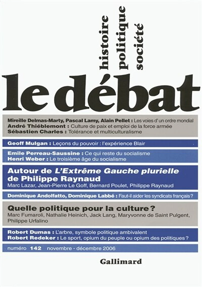 Débat (Le), n°142. La gauche et l'extrême-gauche entre l'ancien et le nouveau