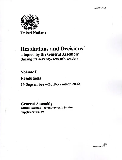 Report of the Secretary-General on the Work of the Organization 77th Supp49 V1