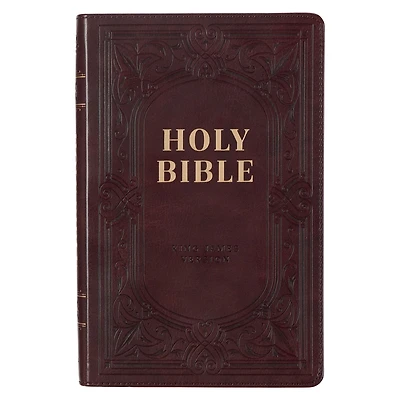 KJV Bible Deluxe Gift Faux Leather, Dark Brown