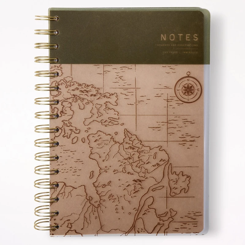 A5 Notebook, Polypropylene Cover, Map on Kraft