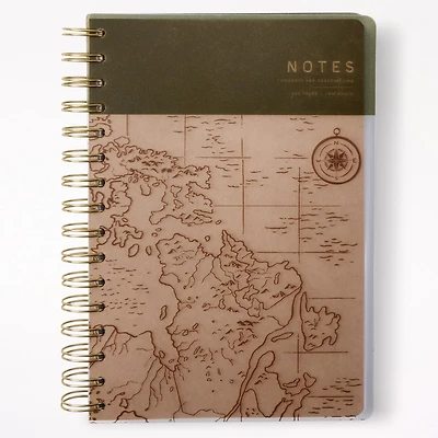 A5 Notebook, Polypropylene Cover, Map on Kraft
