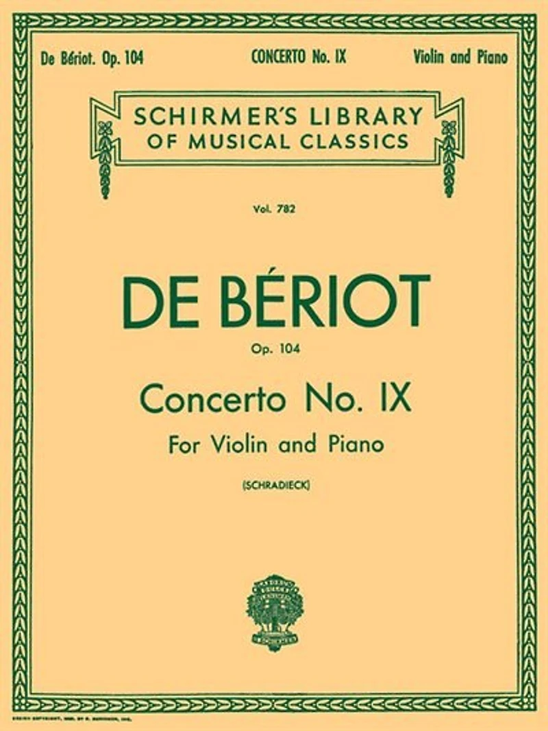 Concerto No. 9 In A Minor, Op. 104: Schirmer Library Of Classics Volume 782 Score And Parts
