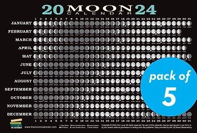 Moon Calendar Card (5 pack): Lunar Phases, Eclipses