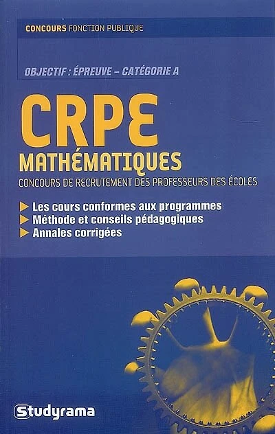 CRPE mathématiques: concours de recrutement des professeurs des écoles
