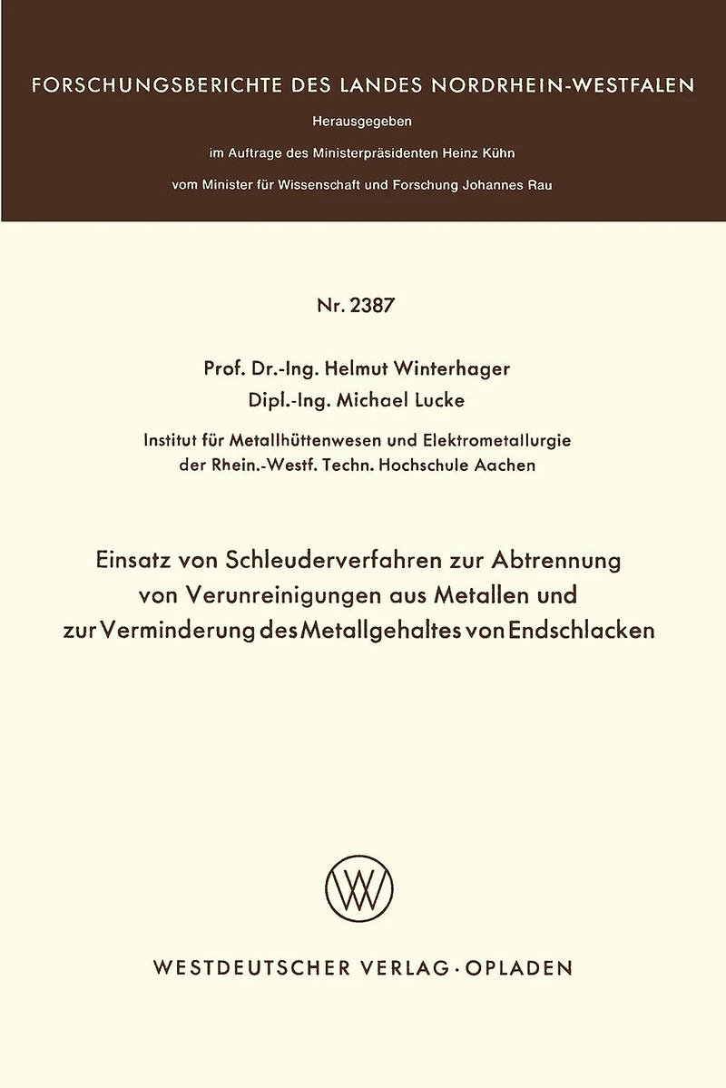 Einsatz von Schleuderverfahren zur Abtrennung von Verunreinigungen aus Metallen und zur Verminderung des Metallgehaltes von Endschlacken
