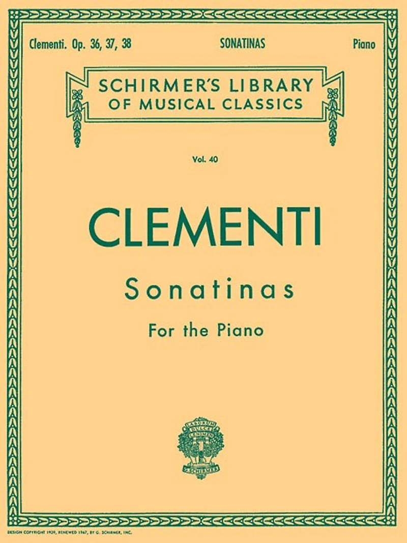 12 Sonatinas, Op. 36, 37, 38: Schirmer Library of Classics Volume 40 Piano Solo